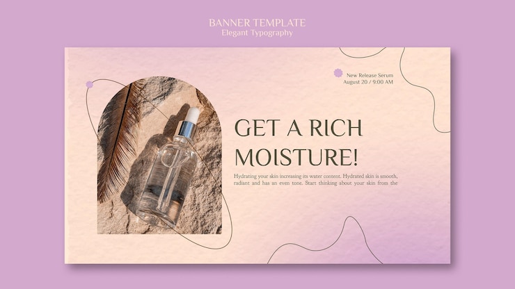 PSD gratuit modèle de bannière de soins de la peau