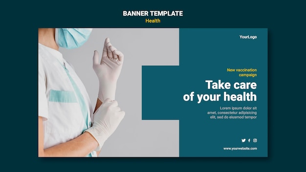 PSD gratuit modèle de bannière de soins de santé