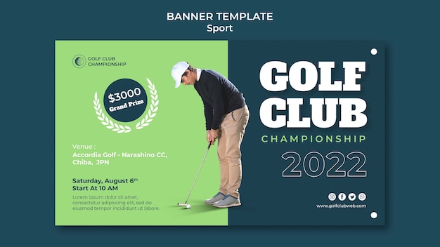 PSD gratuit modèle de bannière de sport de club de golf