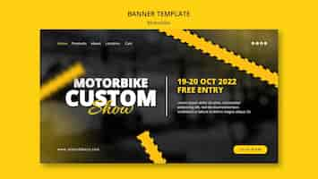 PSD gratuit modèle de bannière de sport extrême de moto