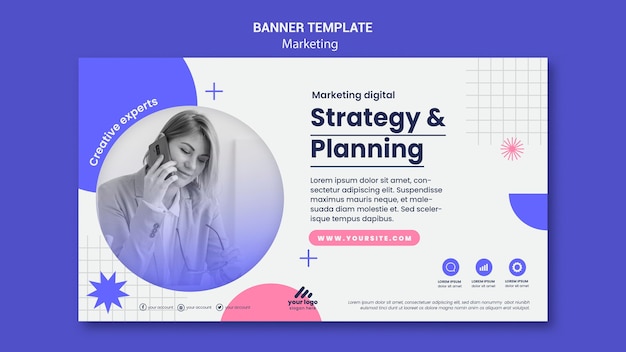 Modèle de bannière de stratégie marketing