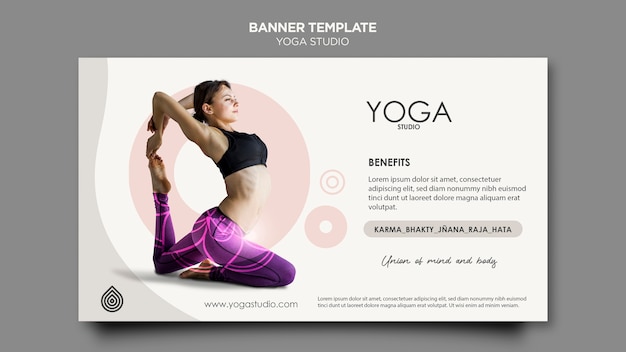 PSD gratuit modèle de bannière de studio de yoga