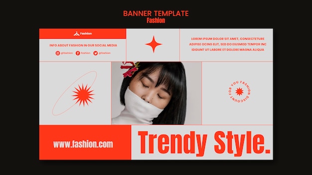 PSD gratuit modèle de bannière de style tendance à la mode