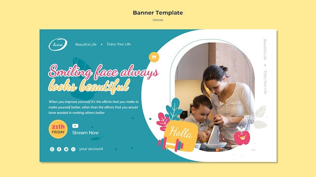 PSD gratuit modèle de bannière de style de vie