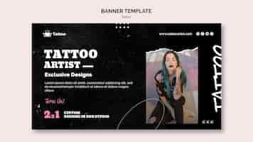 PSD gratuit modèle de bannière de tatoueur