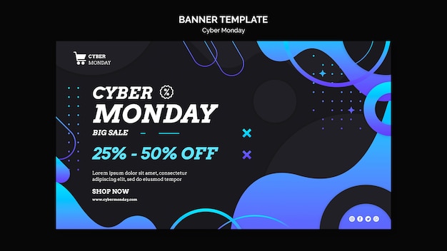 Modèle De Bannière De Technologie Cyber Monday