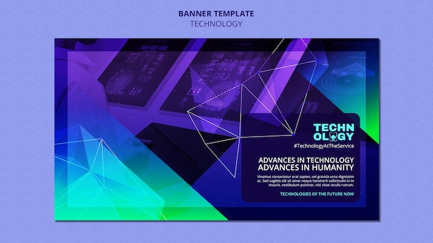 PSD gratuit modèle de bannière de technologie de dégradé