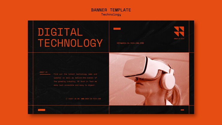 PSD gratuit modèle de bannière technologique