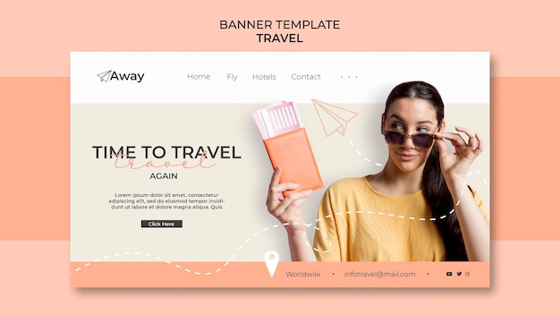 PSD gratuit modèle de bannière de temps de voyage