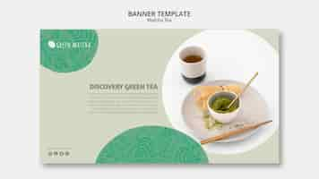 PSD gratuit modèle de bannière de thé matcha