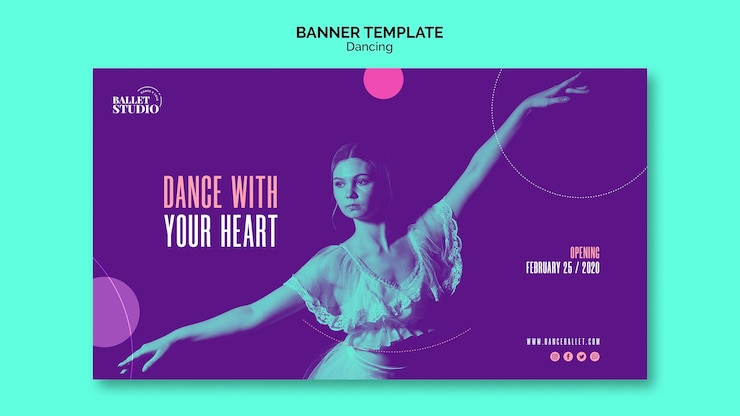 PSD gratuit modèle de bannière avec thème danse