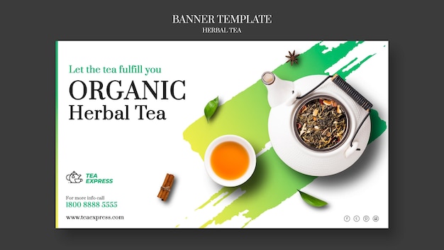 PSD gratuit modèle de bannière de tisane