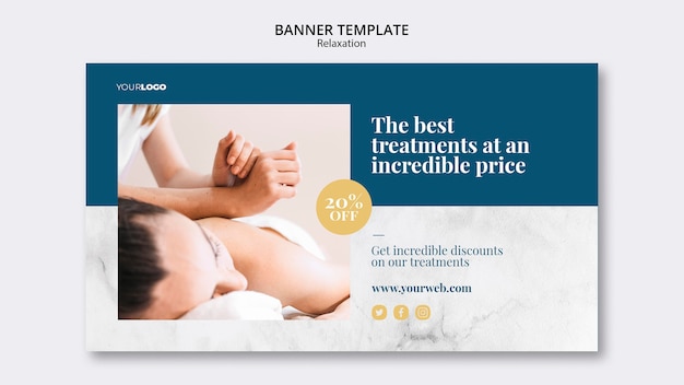 PSD gratuit modèle de bannière de traitement spa