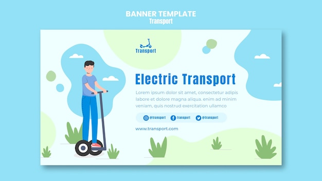 PSD gratuit modèle de bannière de transport électrique