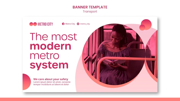 PSD gratuit modèle de bannière de transport moderne