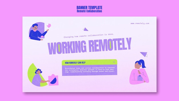 PSD gratuit modèle de bannière de travail à distance