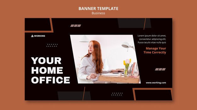Modèle de bannière de travail à domicile