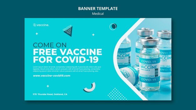 Modèle de bannière de vaccin contre le coronavirus