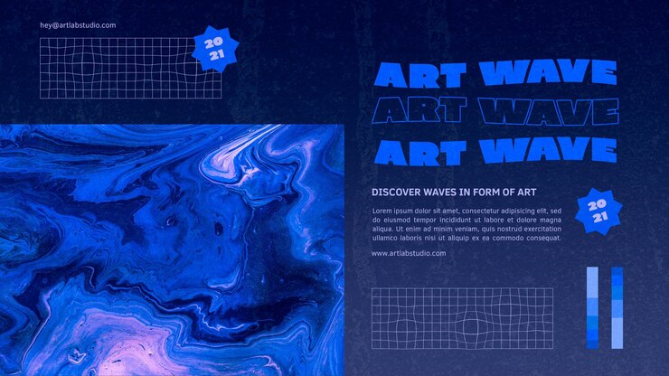 PSD gratuit modèle de bannière de vague d'art