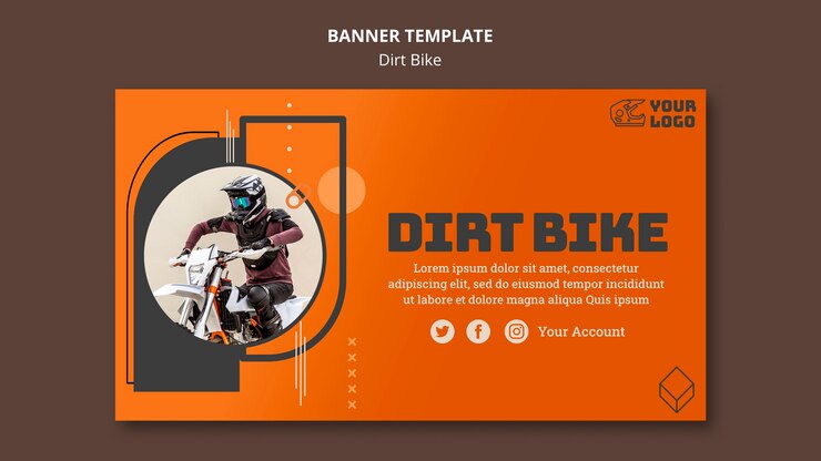 PSD gratuit modèle de bannière de vélo de saleté