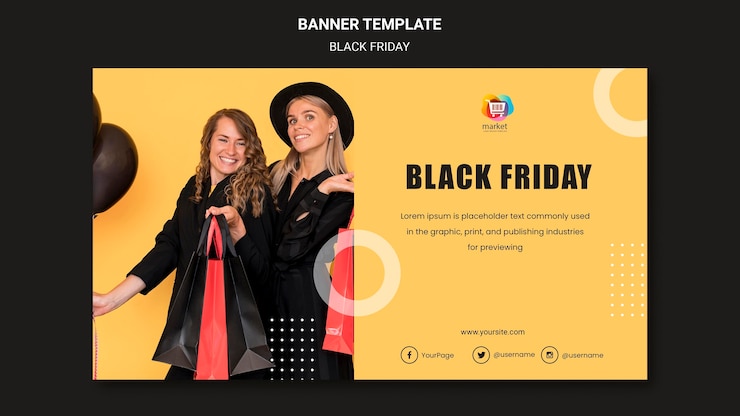 PSD gratuit modèle de bannière de vendredi noir