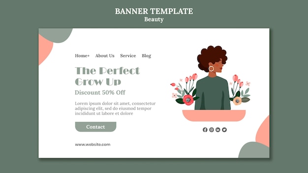 PSD gratuit modèle de bannière de vente de beauté