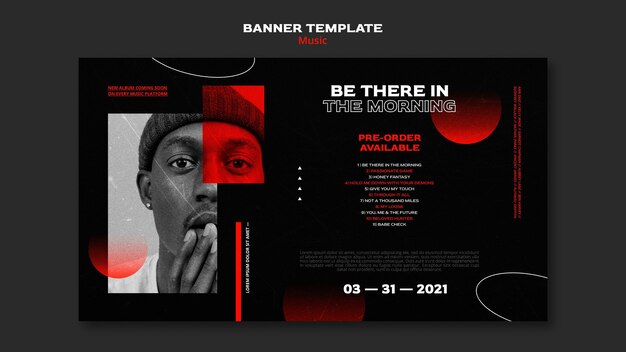 Modèle de bannière de vente de billets de musique
