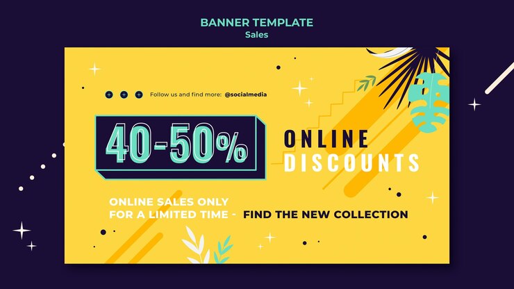 PSD gratuit modèle de bannière de vente avec des couleurs vives