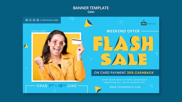 Modèle de bannière de vente flash