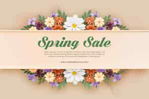 PSD gratuit modèle de bannière de vente florale de printemps
