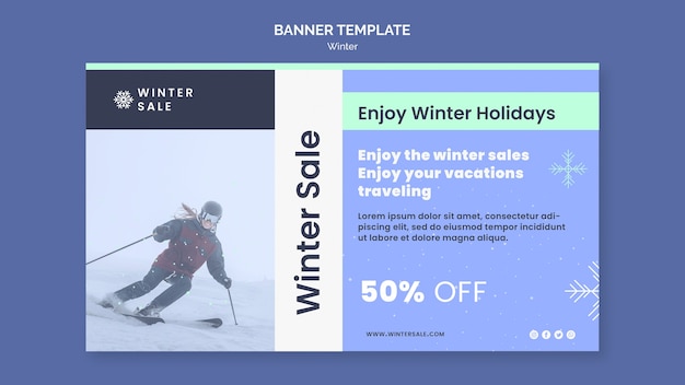 PSD gratuit modèle de bannière de vente d'hiver