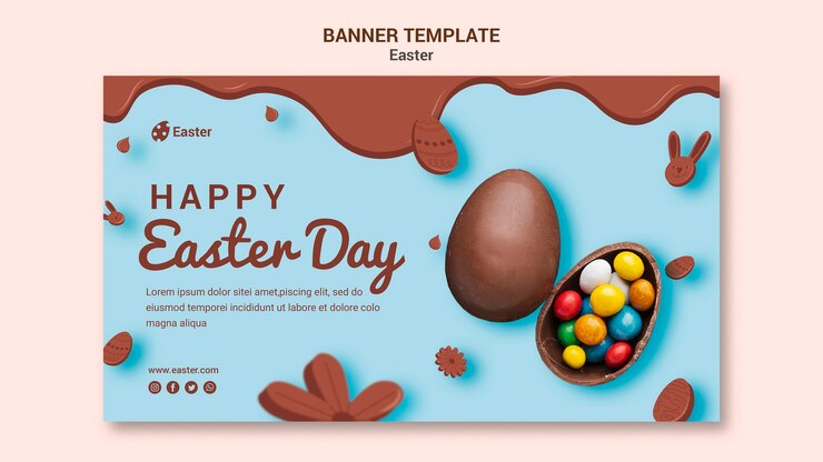 PSD gratuit modèle de bannière de vente de jour de pâques