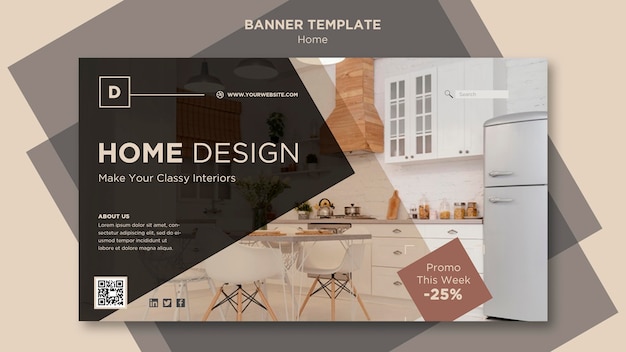 PSD gratuit modèle de bannière de vente maison déco