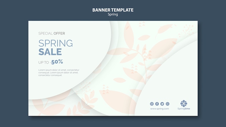 PSD gratuit modèle de bannière de vente de printemps