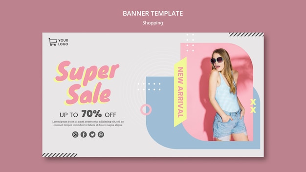 PSD gratuit modèle de bannière de vente shopping