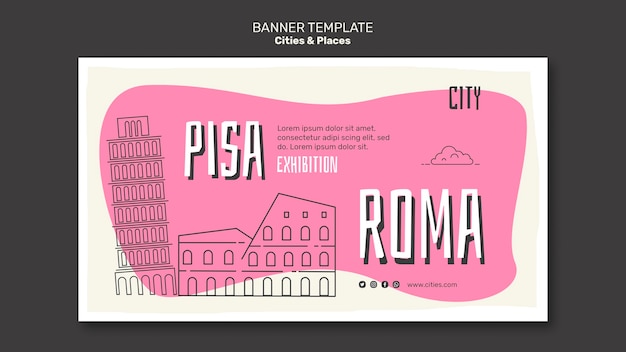 Modèle De Bannière De Villes Et De Lieux