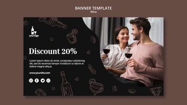 Modèle De Bannière De Vin