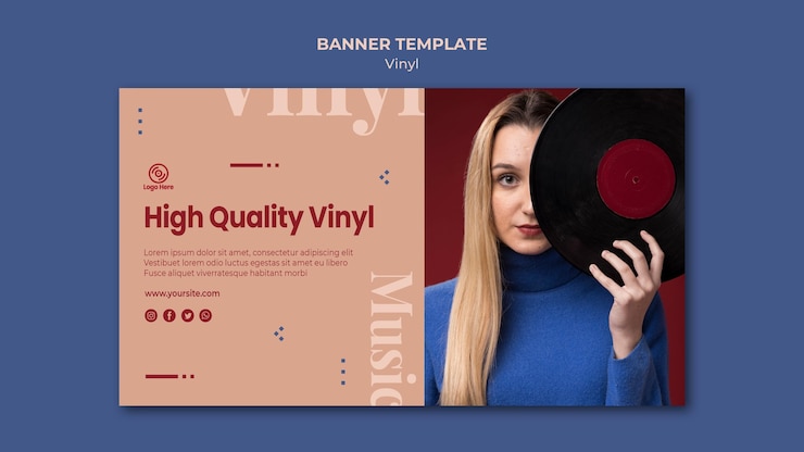 PSD gratuit modèle de bannière en vinyle de haute qualité