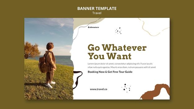 PSD gratuit modèle de bannière de voyage dans le monde