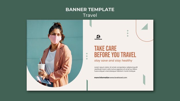 Modèle de bannière de voyage en toute sécurité