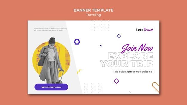 PSD gratuit modèle de bannière de voyage