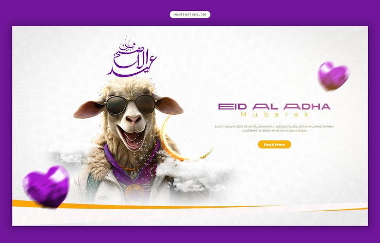 PSD gratuit modèle de bannière web du festival islamique de l'aïd al-adha mubarak