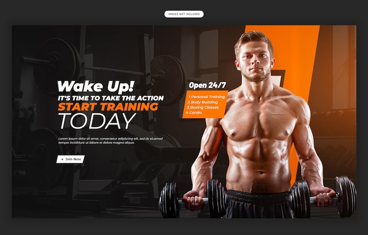 PSD gratuit modèle de bannière web de gymnase et de fitness