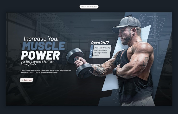 PSD gratuit modèle de bannière web de gymnase et de fitness
