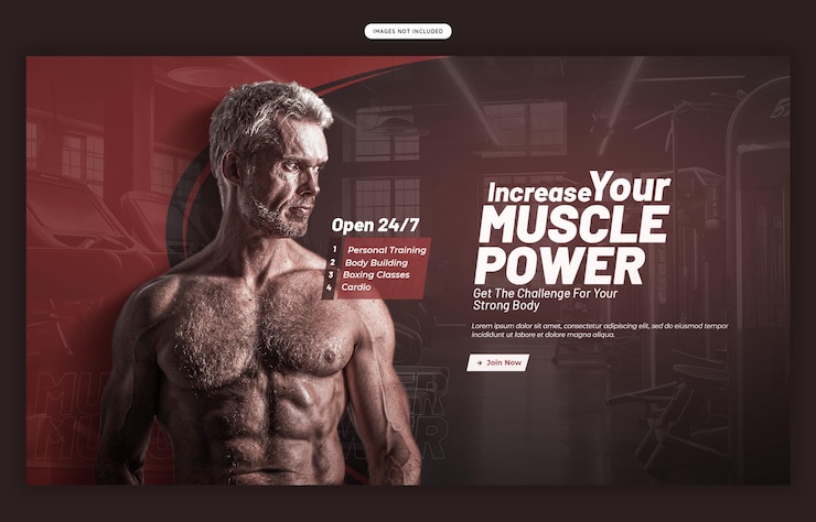 PSD gratuit modèle de bannière web de gymnase et de fitness