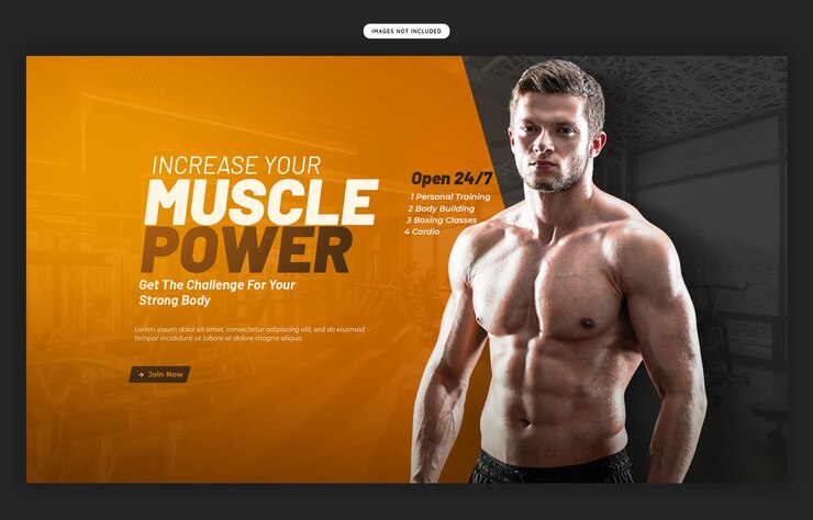 PSD gratuit modèle de bannière web de gymnase et de fitness