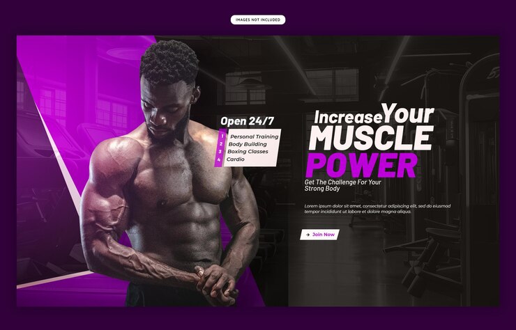 PSD gratuit modèle de bannière web de gymnase et de fitness