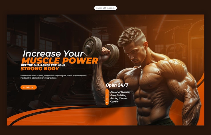 PSD gratuit modèle de bannière web de gymnase et de fitness