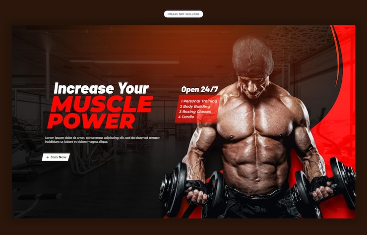 PSD gratuit modèle de bannière web de gymnase et de fitness