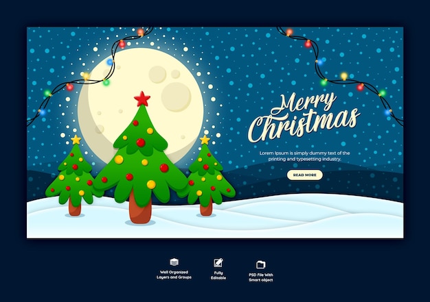 PSD gratuit modèle de bannière web joyeux noël et bonne année